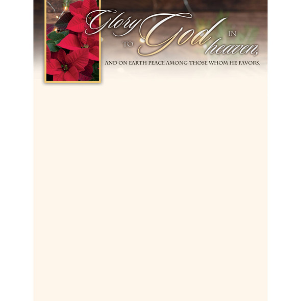 Letterhead - Christmas - Luke 2:14 - Glory to God - Pack of 100