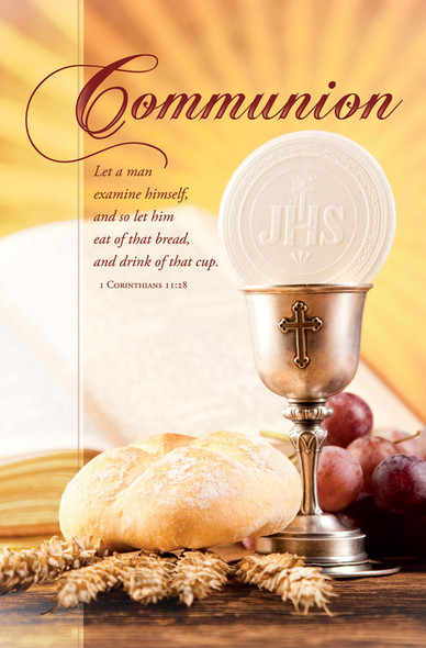 Church Bulletin 11" - Communion - 1 Corinthians 11:28 - H3719 (Pack of 100)