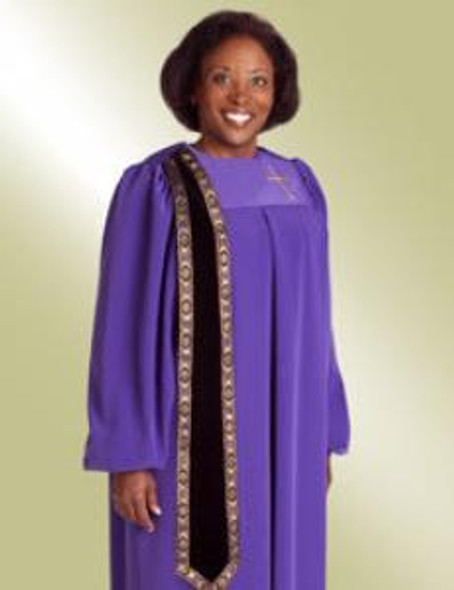 Women's Clergy Robe Evangelist H157 - Purple Peachskin