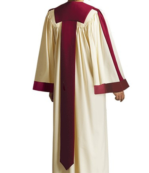 Choir Robe Crescendo - Cream & Maroon Wonder Crepe