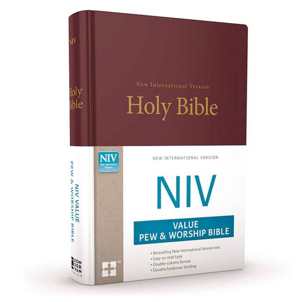 NIV Value Pew Bible (Hardcover, Burgundy - Case of 16)