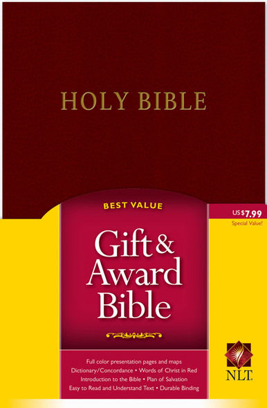 NLT Gift & Award Bible (Imitation Leather, Burgundy - Case of 24)