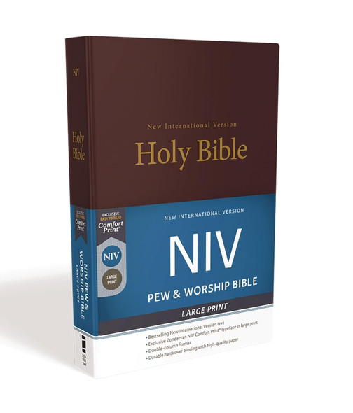 NIV Pew Bible, Large Print (Hardcover, Red) - Bulk Case of 12