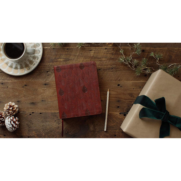 ESV Single Column Journaling Bible (TruTone, Chestnut, Leaves Design) - Case of 8