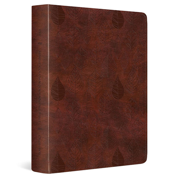 ESV Single Column Journaling Bible (TruTone, Chestnut, Leaves Design) - Case of 8