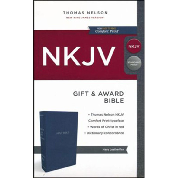 NKJV Gift and Award Bible - Leather-Look - Blue - Red Letter Edition - Comfort Print (Case of 24)