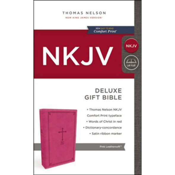 NKJV Deluxe Gift Bible - Leathersoft - Pink - Red Letter Edition - Comfort Print (Case of 20)