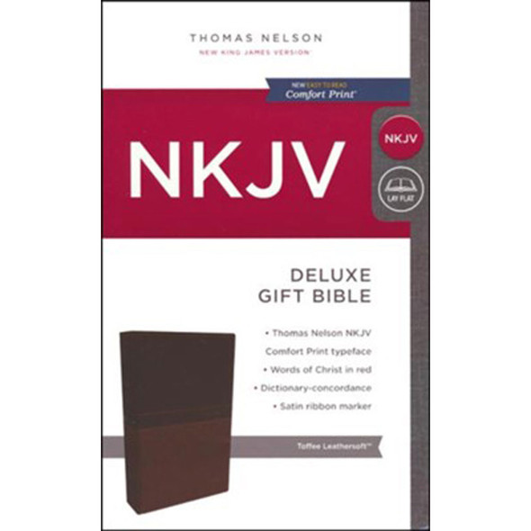 NKJV Deluxe Gift Bible - Leathersoft - Tan - Red Letter Edition - Comfort Print (Case of 20)
