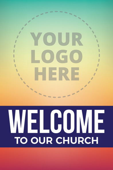 Welcome Logo - Vibrance Series - Deluxe A-Frame Sandwich Board Street Signs (24"x36")