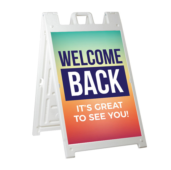 Welcome Back Wood Style - Deluxe A-Frame Sandwich Board Street