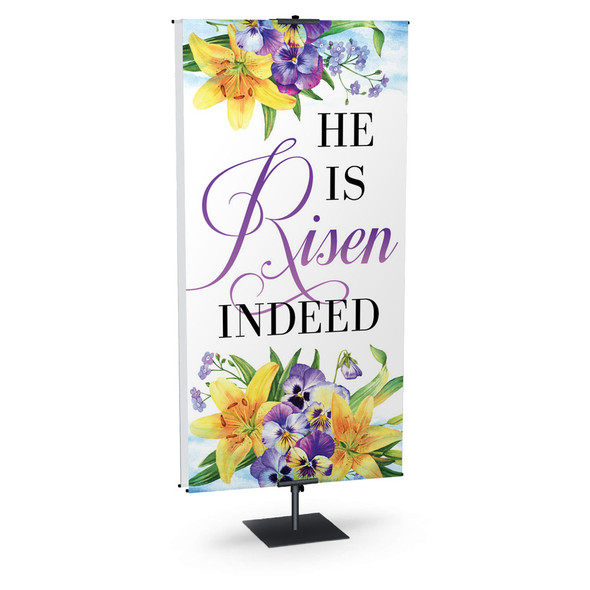 Easter Banner - Risen Indeed Floral Series - He Is Risen Indeed