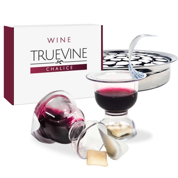 TrueVine Chalice Prefilled Communion Cups - Gluten Free Bread & WINE Sets (Box of 200)