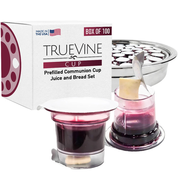 TrueVine Cup - Prefilled Communion Cups - Bread & Juice Sets (Box of 100) (Free Shipping)