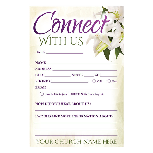 Customizable Easter Connection Cards - Jesus is Alive - 5x3 Printed Size