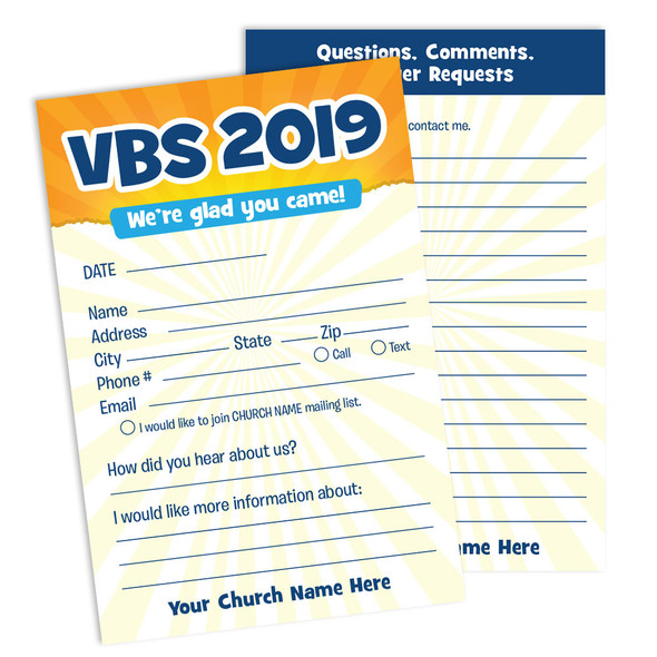 Customizable VBS Connection Cards - Theme Neutral - 5x3 Printed Size