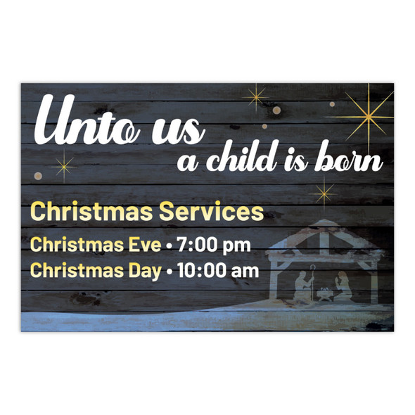 Customizable Christmas Postcards - Unto Us - Front