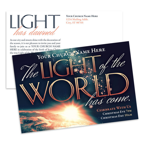 Customizable Christmas Postcards - Light of the World