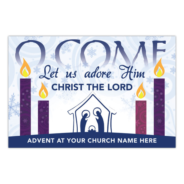 Customizable Christmas Postcards - Advent O Come - Back