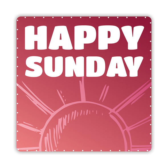 Handheld Sign Foam Boards - Smile It's Sunday - 24" x 24" Square Rounded