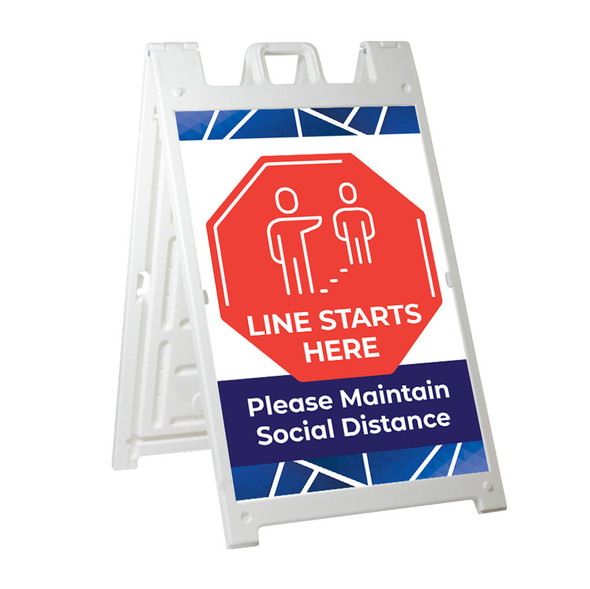 Line Starts Here - Deluxe A-Frame Sandwich Board Street Signs (24"x36")
