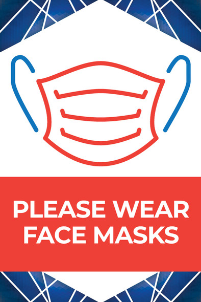 Please Wear Face Masks - Deluxe A-Frame Sandwich Board Street Signs (24"x36")