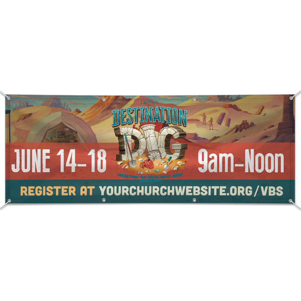 Custom Outdoor Vinyl Banner - Destination Dig VBS - BDIG001