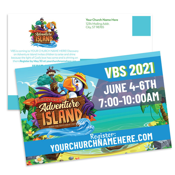 Custom VBS Postcards - Adventure Island VBS - PCADV004