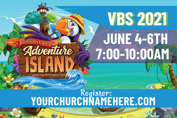Custom VBS Postcards - Adventure Island VBS - PCADV004