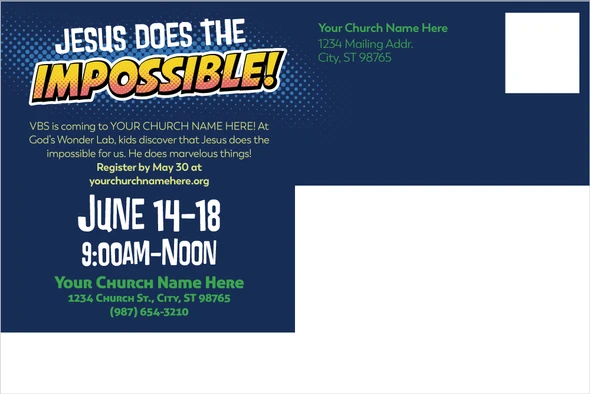 Custom VBS Postcards - God's Wonder Lab VBS - PCGWL001