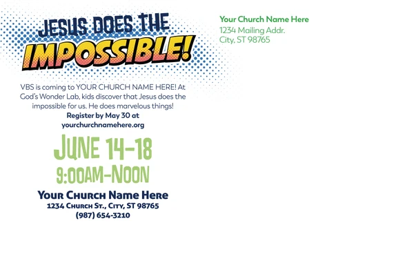Custom VBS Postcards - God's Wonder Lab VBS - PCGWL005