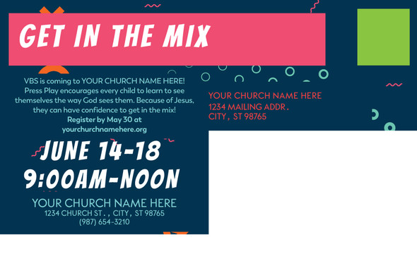 Custom VBS Postcards - Press Play VBS - PCPPL005