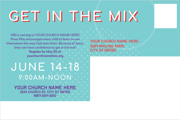 Custom VBS Postcards - Press Play VBS - PCPPL002