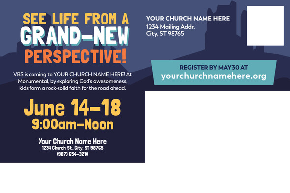 Custom VBS Postcards - Monumental VBS - PCMNT006