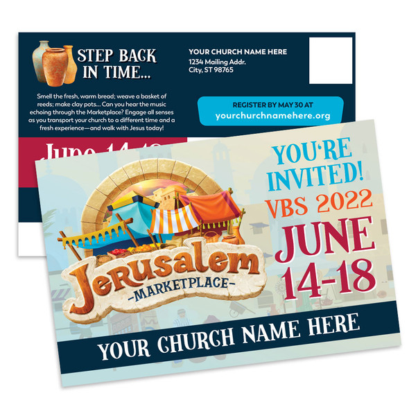 Custom VBS Postcards - Jerusalem Marketplace VBS - PCJEM001