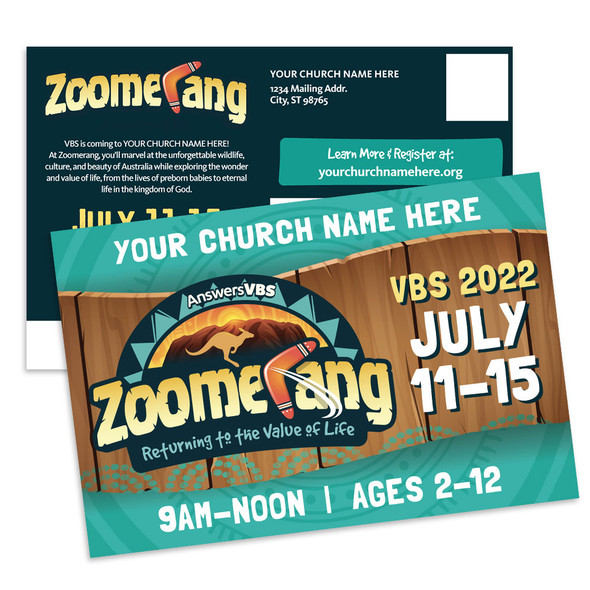 Custom VBS Postcards - Zoomerang VBS - PCZMG004