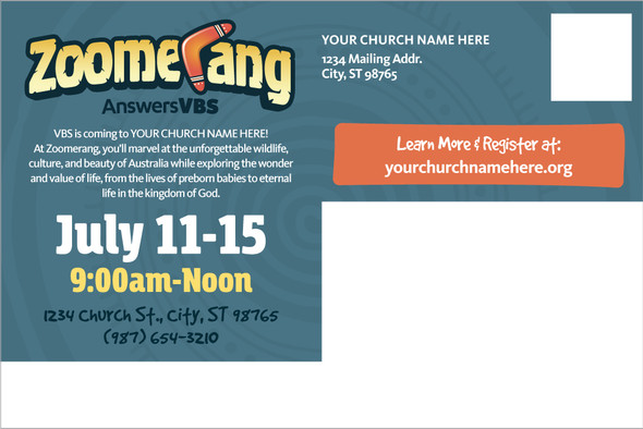 Custom VBS Postcards - Zoomerang VBS - PCZMG005