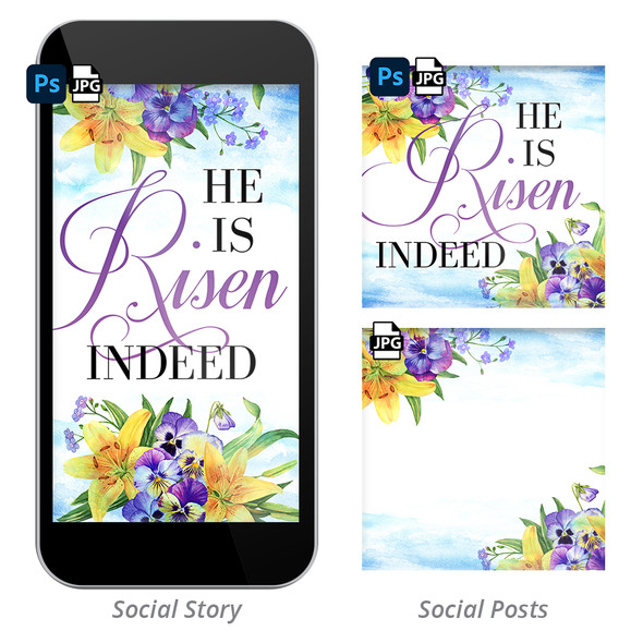 Digital + Printable Graphic Pack - Risen Indeed Floral