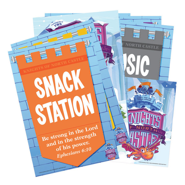 Activity Center Signs & Publicity Pak  - Knights of North Castle VBS 2020 by Cokesbury