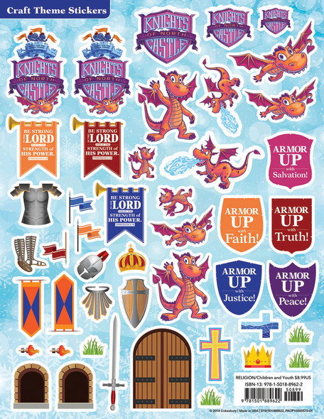 Craft Theme Stickers (Pack of 12) - Knights of North Castle VBS 2020 by Cokesbury