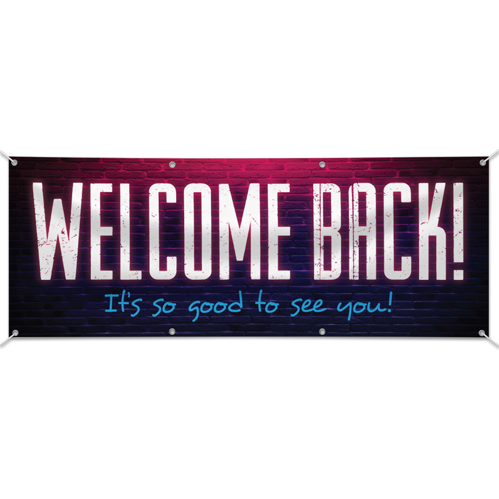 Customizable Outdoor Vinyl Banner - Brick - Welcome Back