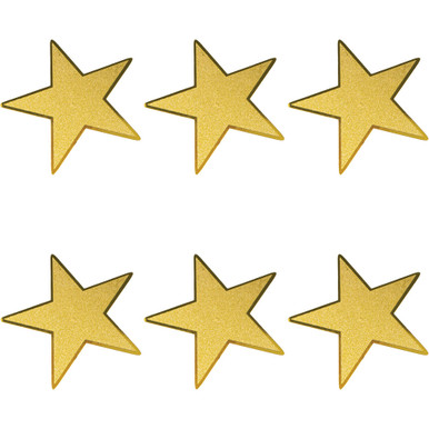 Glitter Stars - Gold - Pack of 6 - 5