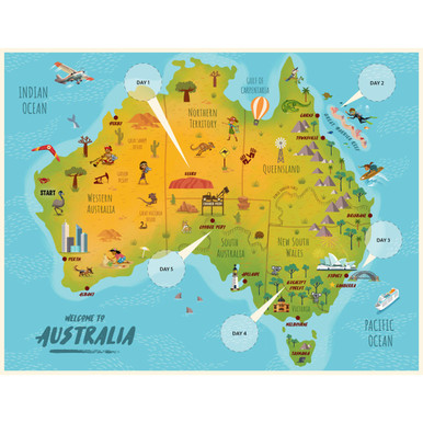 KJV Australia Map - Pack of 10 - Zoomerang VBS 2022