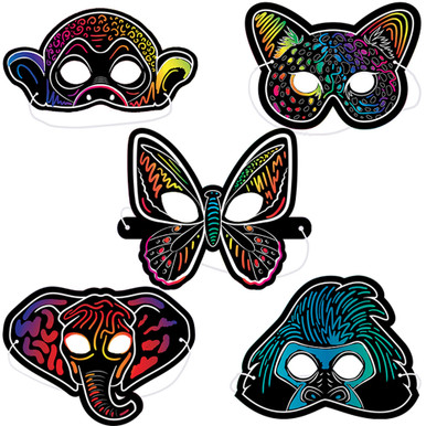 Scratch Art Mask Set (Pack of 10) - Jungle Journey Answers VBS