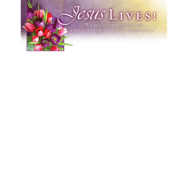 Letterhead - Easter - Jesus Lives! - 1 Cor 15:4 KJV - U4397LH ...