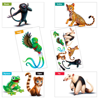 Giant Bible Memory Buddy Poster Pack (set of 6) (3' x 5') - Rainforest ...