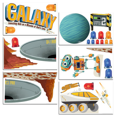 Giant Decorating Posters (set of 6) - Galaxy and Logo Theme