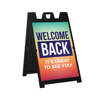 Welcome Back Vibrant Style - Deluxe A-Frame Sandwich Board Street