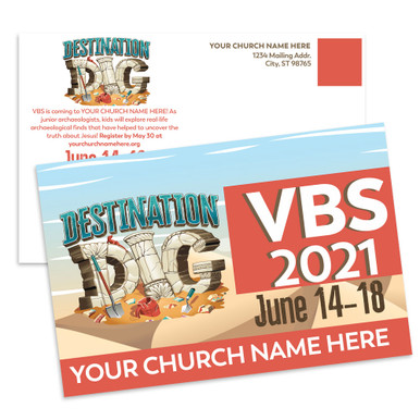 Custom VBS Postcards - Destination Dig VBS - PCDIG003