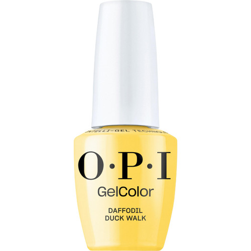 OPI GelColor Daffodil Duck Walk | Opaque Bright Yellow Crème LED Cure Gel Nail Polish | Salon-Quality Shine, Long-Lasting Wear | 0.5 Fl Oz | Make 'Em Jelly! Collection | Summer 2025