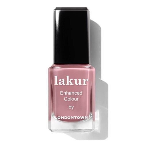 LONDONTOWN lakur Nail Polish - Chip-Resistant, Non-Toxic, Strengthens & Hydrates Nails | 21+ Free Clean Formula and Pro-Contour Brush, Vegan, Crowning Crumpet, .40 fl oz